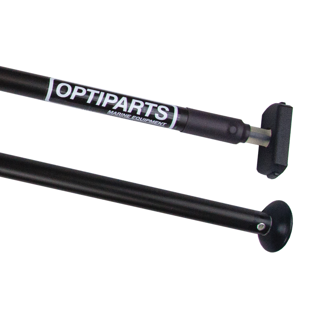 OPTIPARTS EX1139 Optimist Pinnenausleger Ø16mm , 60cm, schwarz eloxiert, Stopperknopf